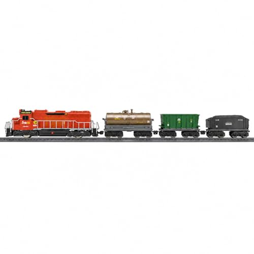 Image of Freight Train Set for Kids with Track - 20 Piece Electric Train Toy with 3 Cargo Wagons Sound Light Effects Battery Operated Classic Locomotive Toy Train