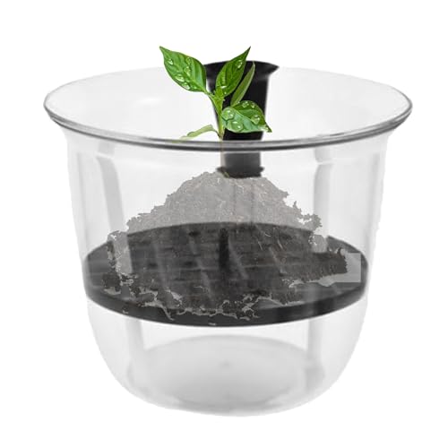 Selbstbewässerte Töpfe für Zimmerpflanzen - Gloss Terrakotta, Automatische Bewässerung Zimmerpflanzen | Sichtbare Wasserspiegel, Gartenartikel für Hydroponik -Anbau von Tomatenanbau