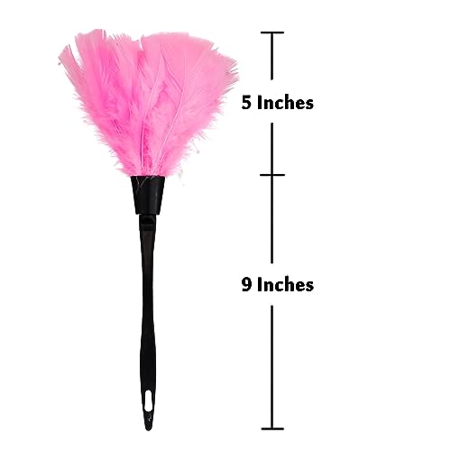 Image of Turkey Feather Dusters for Cleaning Home Blinds Kitchen car Office, Eco-Friendly Reusable (2 pcs Pink)