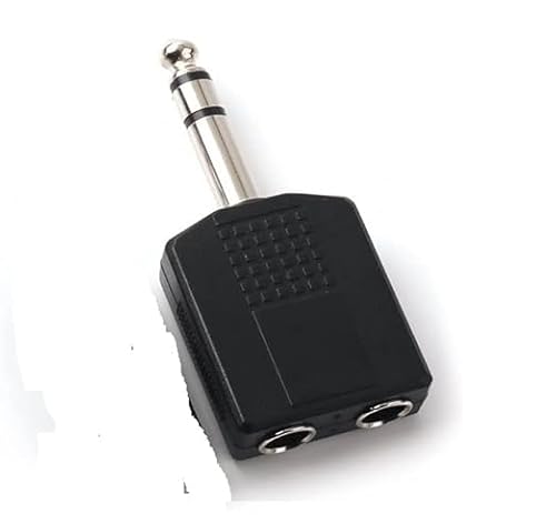 SP-Electron-Single-635mm-Stereo-Male-to-Two-635mm-Stereo-Female-14-Inch-Stereo-Interconnect-Audio-AdapterPack-of-2