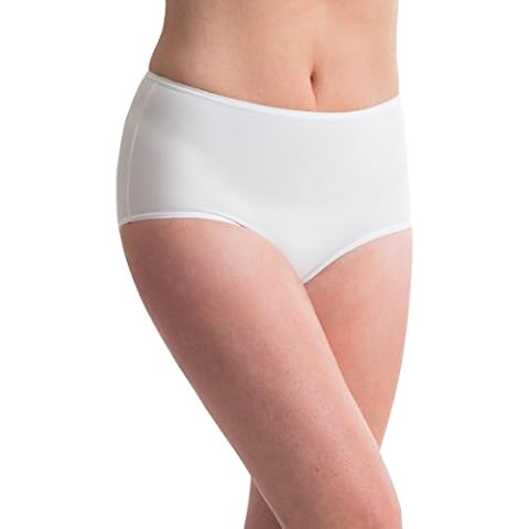 Passionelle Pack of 6 Womens White Designer Maxi Briefs - Luxury Blended Fabric [Size M] Cover