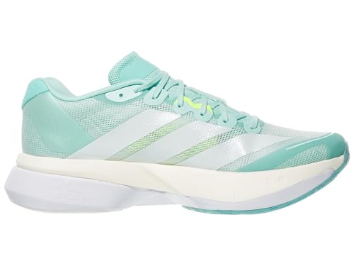 Image of Adidas, Womens, Adizero Boston 13 Running Shoes, Semi Flash Aqua /Zero Metallic /Lucid Lemon, 6.5, B - Medium