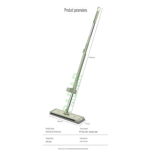 Image of PADAR Flat Mop for Floor Cleaning with Self Squeeze Slider, Hands-Free 360 Rotating Wet & Dry Microfiber Mop for Home & Kitchen, Stainless Steel Handle with 2 Reusable Washable Refill Pads
