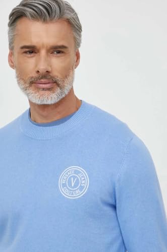 Versace Jeans Couture Sky Blue Logo Sweater – Everyday Elegance4
