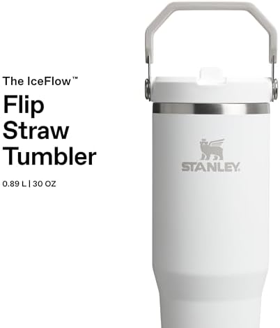 Stanley IceFlow Flip Straw Tumbler Pipetli Termos Bardak, Beyaz (Frost), 0.89 Litre - Görsel 4