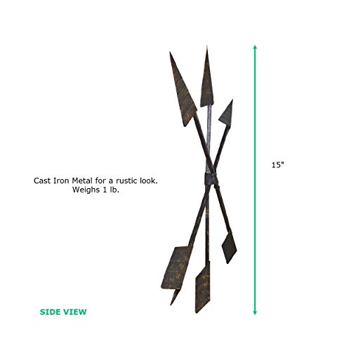 Large 3-Set Arrow Wall Decor | Rustic 15" Cast Iron Metal Arrows Bound With Wire By Wallcharmers #TOP2