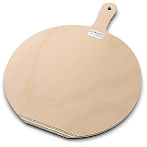 AUPROTEC AU-PSHK pizzaschep hout pizza schil pizzabord berkengeschuurd model Hendrik: maat M Ø 32 cm,Bruin