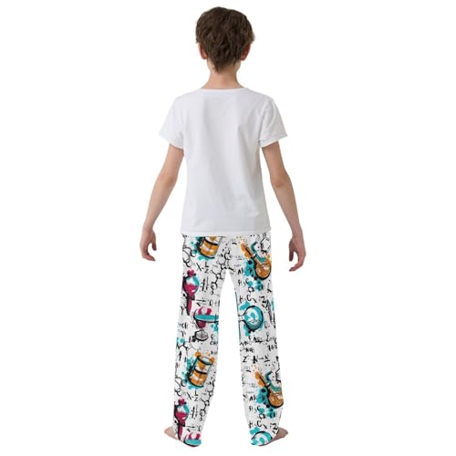 ZZXXB Chemical Molecule Formula Boys Long Pants Soft Trousers Elastic Waist Kids Lounge Bottoms with Pockets S-XL3