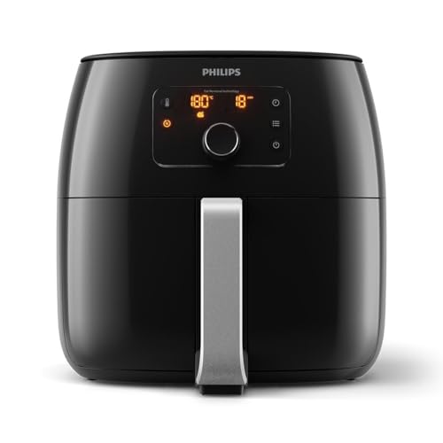 PHILIPS Airfryer Premium XXL 7,3L (1,4 kg) – Friteuse sans huile familiale avec technologie Rapid Air pour 90% de graisse en moins – 5 programmes, écran tactile, recettes via HomeID (HD9650/90)