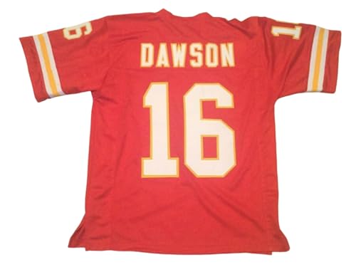Len Dawson Custom Jersey Stitched Red Football New No Brand/Logos (US, Alpha, Medium, Regular, Regular, Red)