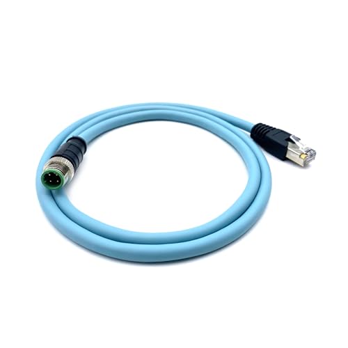 Câble M12 vers RJ45 industriel codé D 4 broches mâle haute flexibilité de 2m pour automatisation