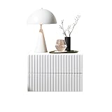 Stella Trading TABONI Nachttisch hängend, Weiß – Schwebender Nachtschrank mit 2 Schubladen und viel Stauraum – 42 x 28 x 30 cm (B/H/T)