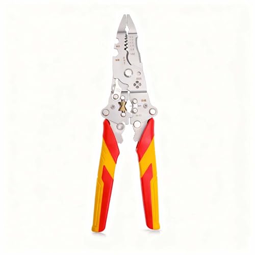 Alicate Pelacables 9 en 1 Profesional | Cortaalambres VDE | Herramienta Eléctrica con Cortapernos, Cizalla | Kit Electricista LTHERMELK