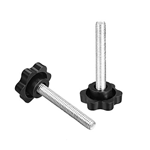 uxcell Clamping Handle Screw Knobs Handle Star Knob M6 x 40mm Male Thread 2pcs, Black, M6x40mm - Image 3