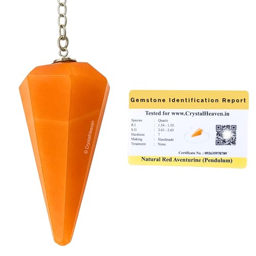 Image of Red Aventurine Pendulum Dowsing Tool - Natural Crystal Pendulum for Spiritual Guidance - Premium Dowser Pendulum for Accurate Divination and Energy Healing - Perfect for Energy Healing and Chakra Balancing - Handcrafted with Precision and Elegance