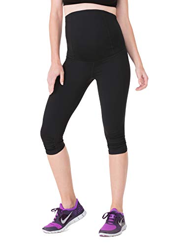 Ingrid & Isabel Women's Maternity Activewear Capri Leggings with Crossover Panel