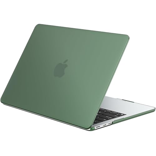 Image of EooCoo Case Compatible with MacBook Air 13 inch M5 2026-2022 M4 M3 M2 A3449 A3240 A3113 A2681, Matte Hard Shell Scratch Resistant Protective Cover for Mac Air 13.6 inch, Midnight Green