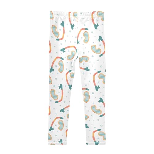 Girls Leggings Cute Diving Mask and Snorkel Toddler Girls Clothes Leggings for Girls Toddler Girls Leggings 3-4T2