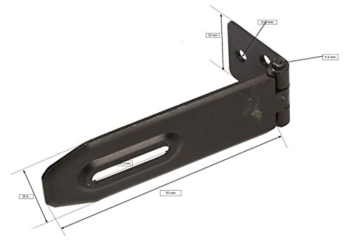 Image of KOTARBAU Hasp with Padlock Various Sizes Hasp Hinge Throw Armoured Bolt Door Lock Security Hasp Powder Coated Hasp (95 mm)