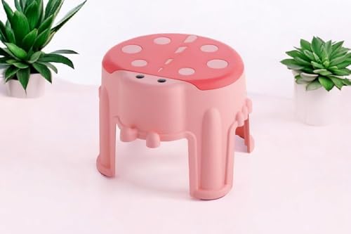 Image of Multi-Color Kids Stool, Lightweight Durable Plastic, Ladybug Design, Indoor & Outdoor Use, Safe Children's Seating for Playroom, Bedroom, Patio, or Garden