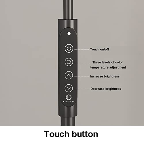 Lámpara de pie LED con control táctil y diseño de cuello de cisne alta 4