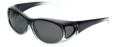 Calabria P2866POL-2T Polarized Fitover Sunglasses Wear Over Eyewear Men Women Wraparound Style Tinted Sun Glasses Anti Glare