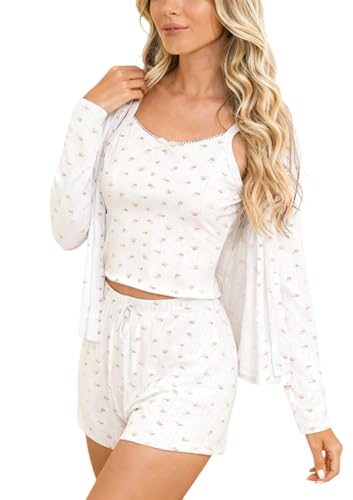 Image of Dressmine Ladies Long Sleeve Cute Pajama Sets 2 Piece Fall Outfits Button Up Pjs Set Loungewear