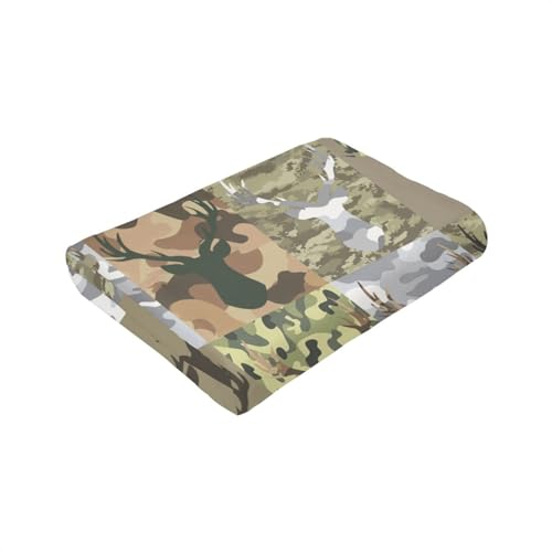 Chicvali Camouflage Deer Blanket For Girls Woman Deer Head Throw Blanket For Man Boys Fleece Soft Cozy Warm Fuzzy Deer Elk Blanket Gifts For Kids Man Adults Couch Sofa Bed 50 Inchx40 Inch thumb #7