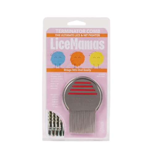 Lice Mamas Terminator Comb for Easy & Comfortable Use - Ultimate Nit Free Comb for Lice & Nits Removal with Professional-Grade Stainless Steel - Reusable, Easy-to-Clean Lice Comb for All Hair Types