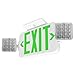 LFI Lights® Standard COMBO UL 924 Listed, Green LED, Exit Sign with Emergency Lights, White, 120/277VAC Hardwired with Battery Backup, Optional Double Face and Knock Out Arrows, COMBO2GWBB 2 Pack