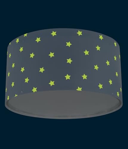 Plafón de techo infantil Dalber Estrellas Azul 82216MT con doble casquillo E27 4