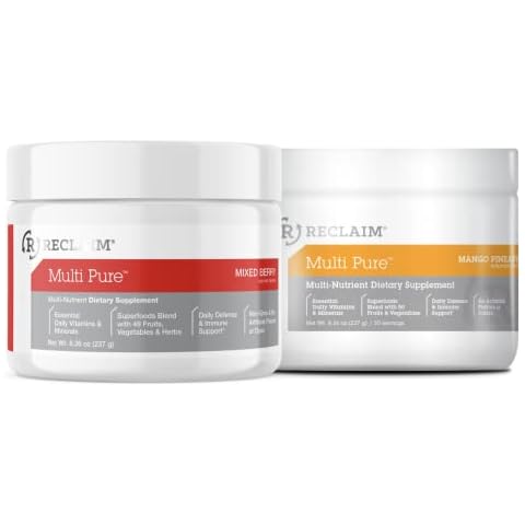 Complete Nutrition Reclaim Multi Pure Variety Pack + Free Shaker, Digestive and Immune Support, Vitamin and Mineral Supplement (30 Servings) Cover