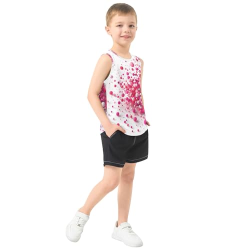 susiyo Pink Polka Dots Boys Sleeveless Tank Top Girls Athletic T Shirt4