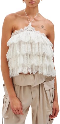 Ronny Kobo Women&#39;s Halter Lace Ophelia Top