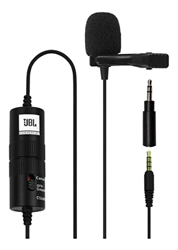 JBL Commercial CSLM20B Auxiliary Omnidirectional Lavalier Microphone with Battery for Content...