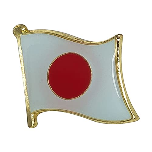 Japan National Flag Metal Enamel Pin Badge – 1.9cm x 1.6cm – Japanese Hinomaru Hard Enamel Lapel Pin – Nippon National Symbol for Jacket, Hat, Backpack