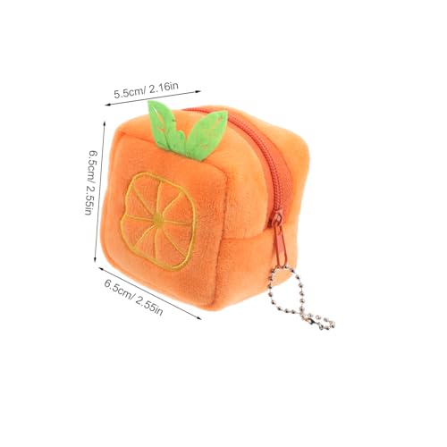 NOLITOY Cute Orange Coin Purse for Women Fluffy Makeup Bag Lipstick Earphone Holder Mini Wallet for Change Cards2