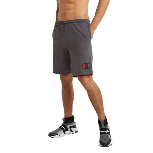 Image of Champion Men Graphic Lounge Short,Standard Fit,7 inch Inseam,Script Logo,Lightweight 100% Cotton Jersy,Available Regular,Big,Tall