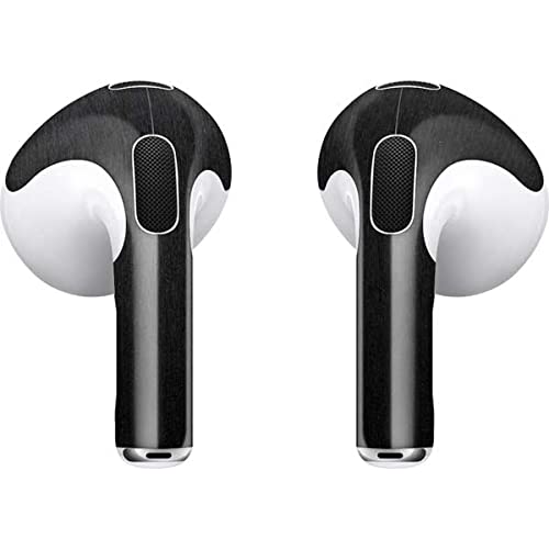 Skinit Decal Audio Skin Compatible with Apple AirPods (3rd Gen, 2021) - Skinit Originally Designed Black Brushed Steel Texture Design