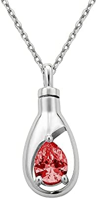 AILIN Tears Shape Urn Necklaces For Ashes 925 Sterling Silver Custom Birthstone Teardrop Pendant Memorial Cremation Keepsake Jewelry For Human Dog Pet Ashes Women Gifts