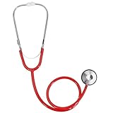 ERDOGLY Kids Stethoscope Toy, Real Working Nursing Stethoscope for Kids, Toddler Doctor Game Kit, Girls Boys Doctor Nurse Cosplay Halloween Costume Accessories, Red