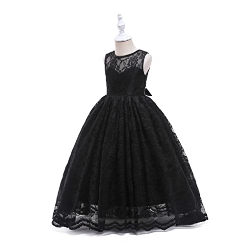 Glamulice Full Lace Flower Girls Dress Long A Line Bridesmaid Wedding Tulle Dresses Birthday Formal Party Ball Gown2
