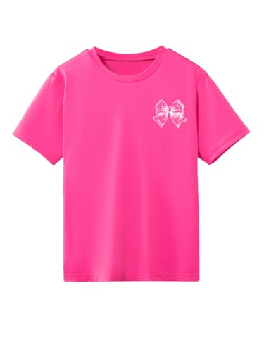 Image of Verdusa Girl's Coquette Bow Top Round Neck Short Sleeve Cute Graphic Tees