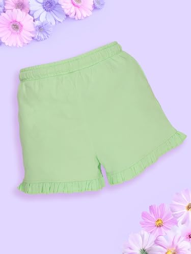 Image of KiddoPanti Girls 100% Cotton Bottom Hem Frill Hot Shorts