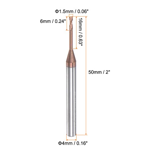 TC10224 Center Cutting Single End Square End Stub Length End Mill, 3/8 in Dia Cutter, 5/8 in Length of Cut, 2 Flutes, 3/8 in Dia Shank, 2 in OAL, Uncoated (Pack of 1)