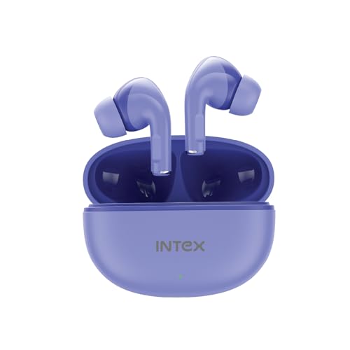 Image of Intex Buds AERO TWS Bluetooth Earbuds with AI ENC, Deep Bass, 13mm Driver, Type-C Fast Charging, 32H Playtime, Low Latency, Touch Control, Voice Assistant, Wireless Earphones (Purple)
