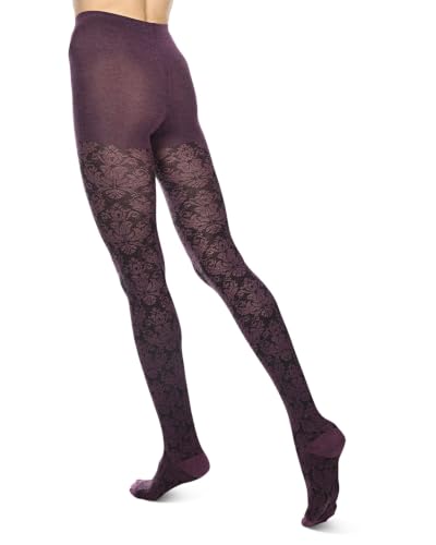 Image of MeMoi Baroque Patterned Cotton Blend Sweater Tights