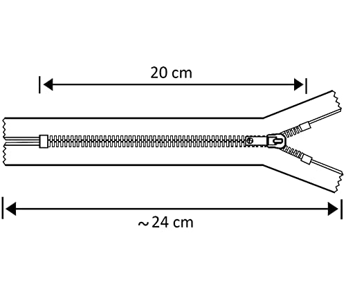 AERZETIX - C61315-2er-Set nicht trennbare Reißverschlüsse 20 cm aus metall - zipper - Farbe dunkelblau - nähzubehör lederwaren etuis röcke kleider hosen kurzwaren