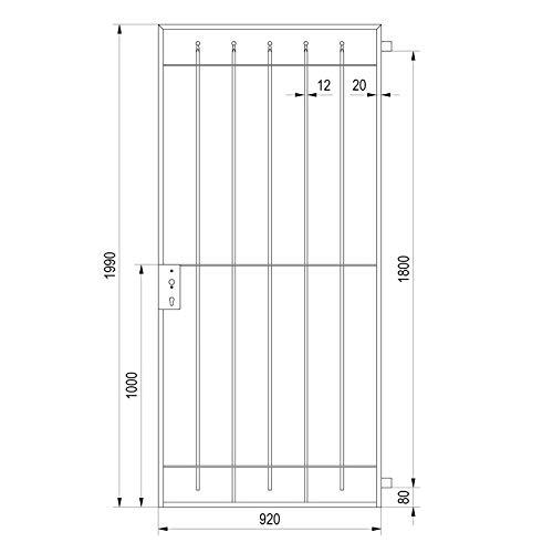 SIXONE® Gartentor „Ergo groß“ 199 × 96 cm – feuerverzinkter Stahl, stabil & wetterfest, dekoratives Eingangstor
