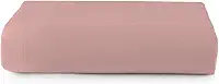 Lençol Avulso Superior Solteiro sem Elástico Sobre Lençol Percal 400 Fios Antiácaro, Anti-pilling com Toque Extra Macio (Rose, Solteiro)